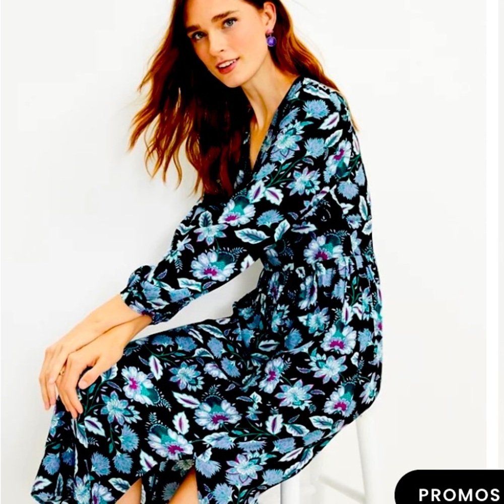 NWT size 4 The Loft fall floral midi dress